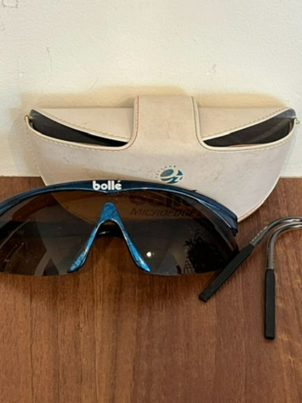 Bolle Edge II 13 M2 Blue Frame Sunglasses w/ Case & extra Ear Guards